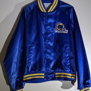 LA Rams Satin Jacket, Vintage 80s Los Angeles Rams